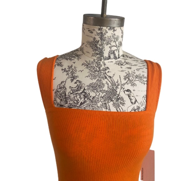 NWT REFORMATION Laurena Knit Dress Orange Bodycon S - Picture 8 of 11